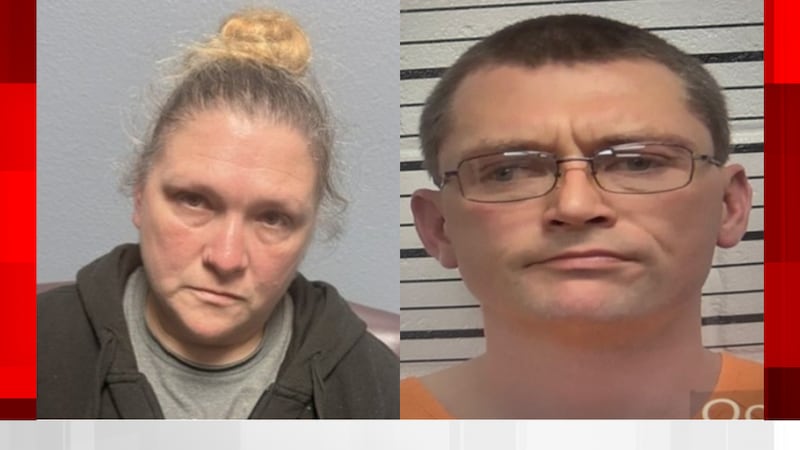 From left, 47-year-old Lacy Amedio of Slidell and 36-year-old Corey Monk of Walnut Grove,...