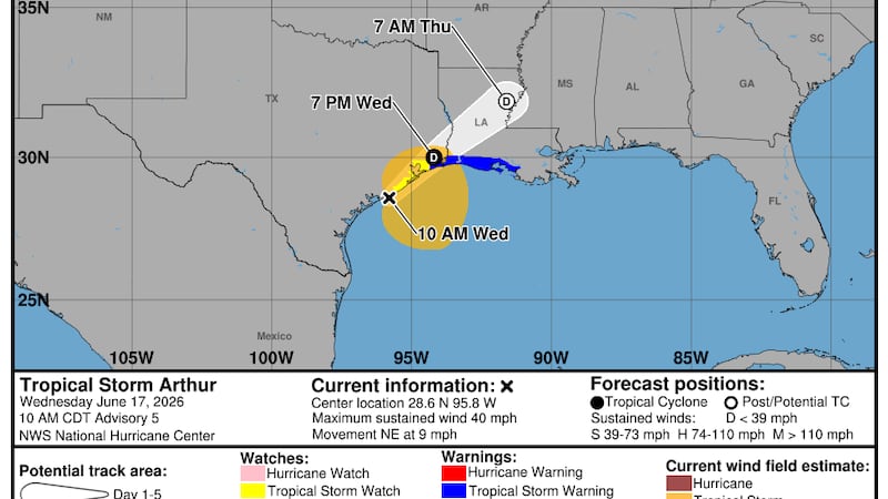 Tropical Storm Author 10 a.m. update