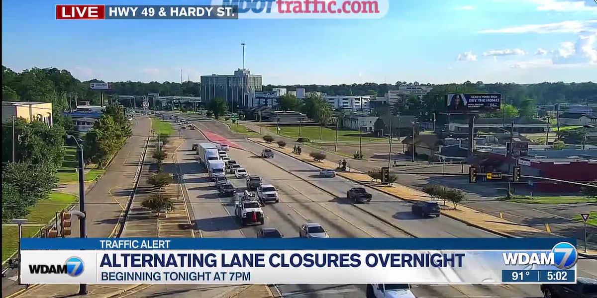 Repaving of U.S. 49 to lead to alternating lanes in Hattiesburg over next few weeks