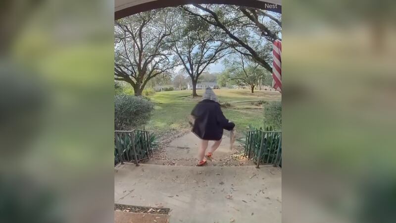 A female was caught on camera stealing two packages off a porch in Laurel on Monday.