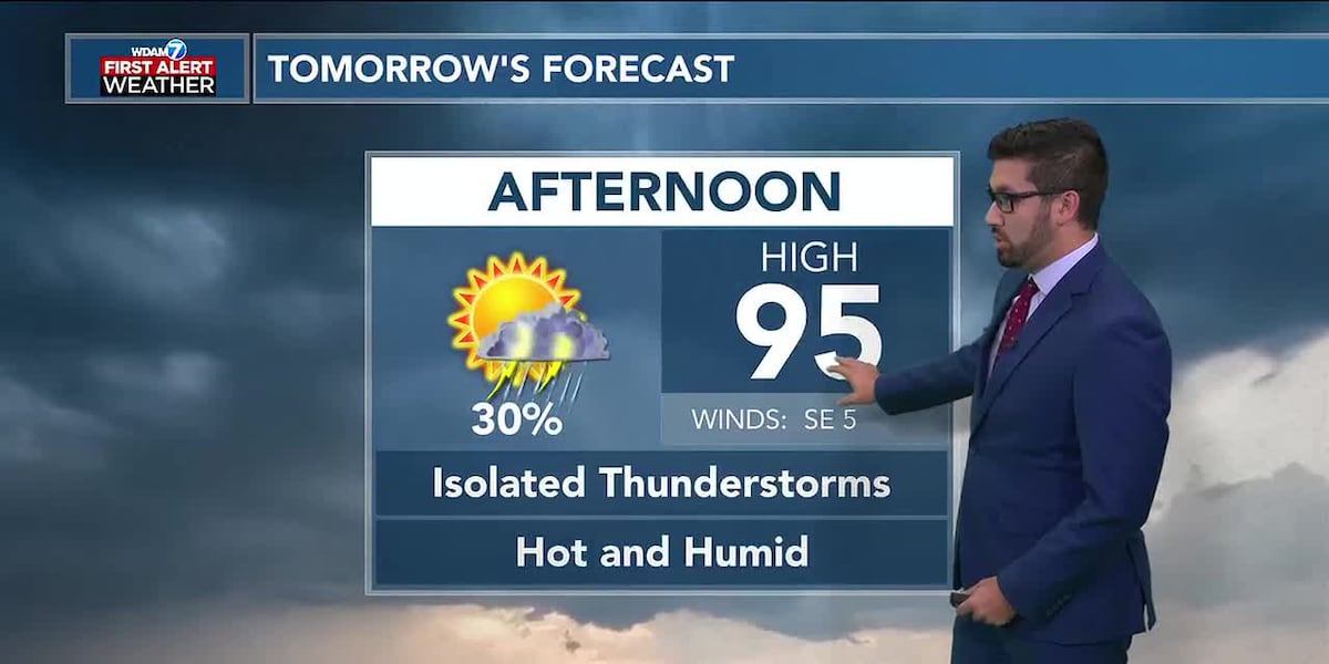 More showers and storms are expected tomorrow