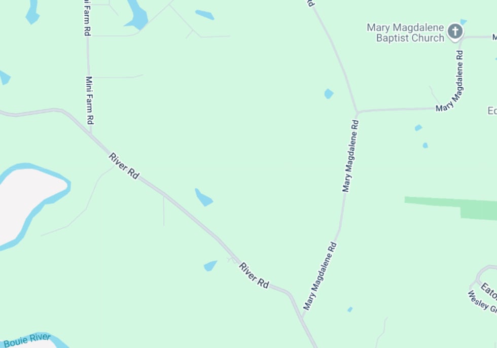 The crash happened along River Road between Mary Magdalene Road and Mini Farm Road.