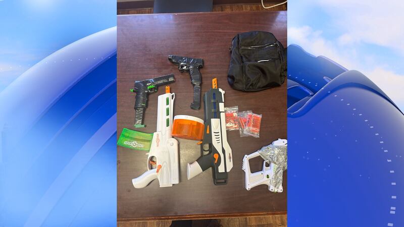 A Jones County deputy was able to determine that airsoft weapons with gelt balls were used,...