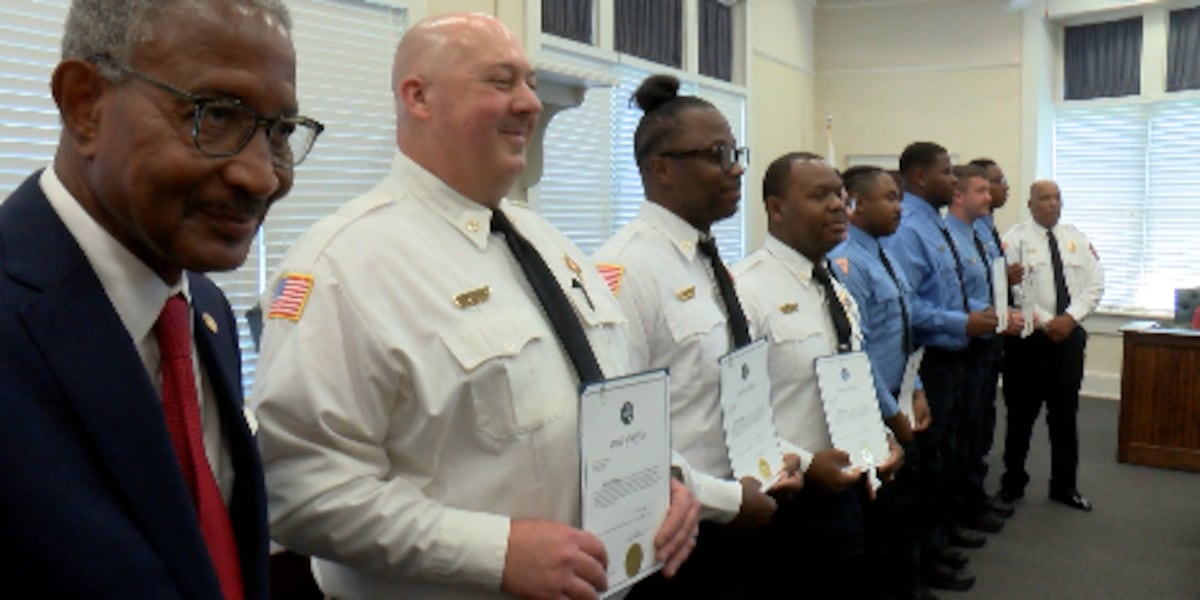 Five new firefighters join LFD, three longtime fire officers promoted