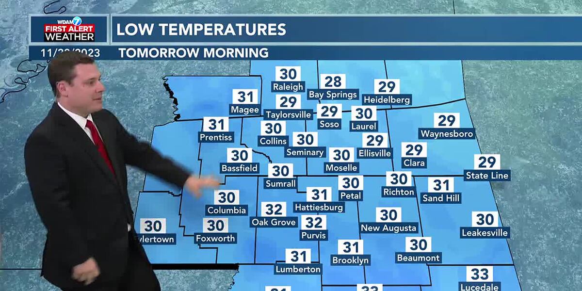 How Cold Tomorrow Cold tomorrow morning. Rain moves in late this week.