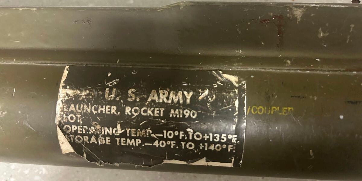 Police search a car and find cocaine, plus a US Army rocket launcher