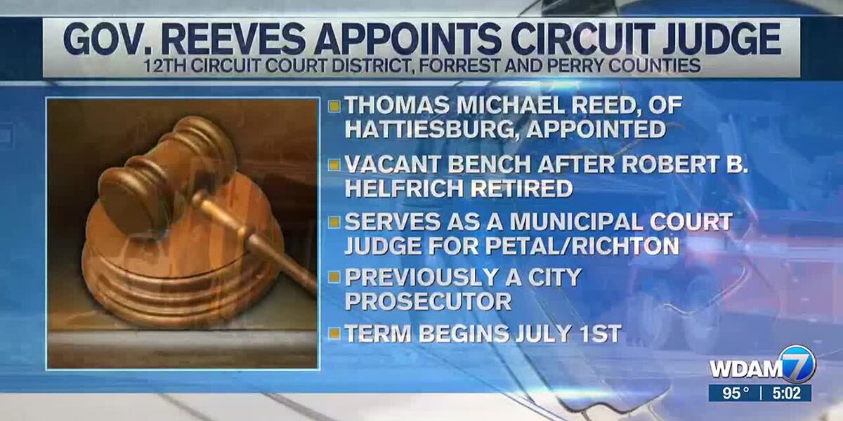 Reeves appoints judge to seat on circuit court for Forrest, Perry counties