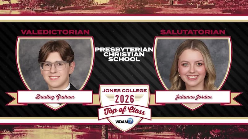 The top students at Presbyterian Christian School are valedictorian Bradley Graham and...